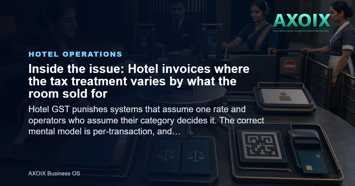 Hotel invoices where the tax treatment varies by what the room sold for
