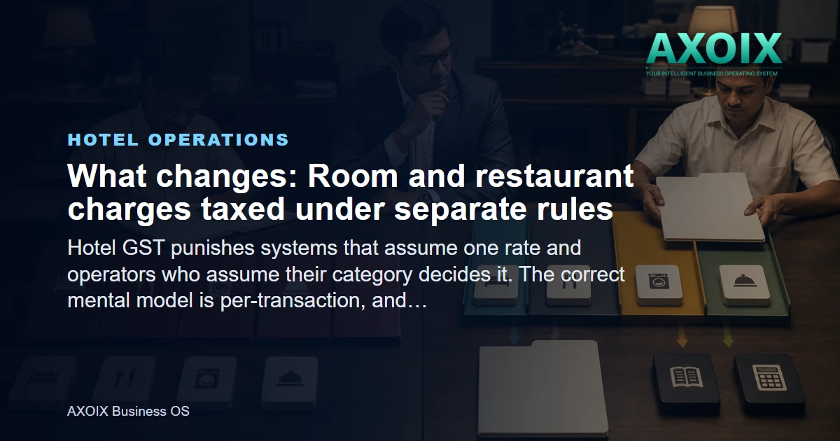 Room and restaurant charges taxed under separate rules