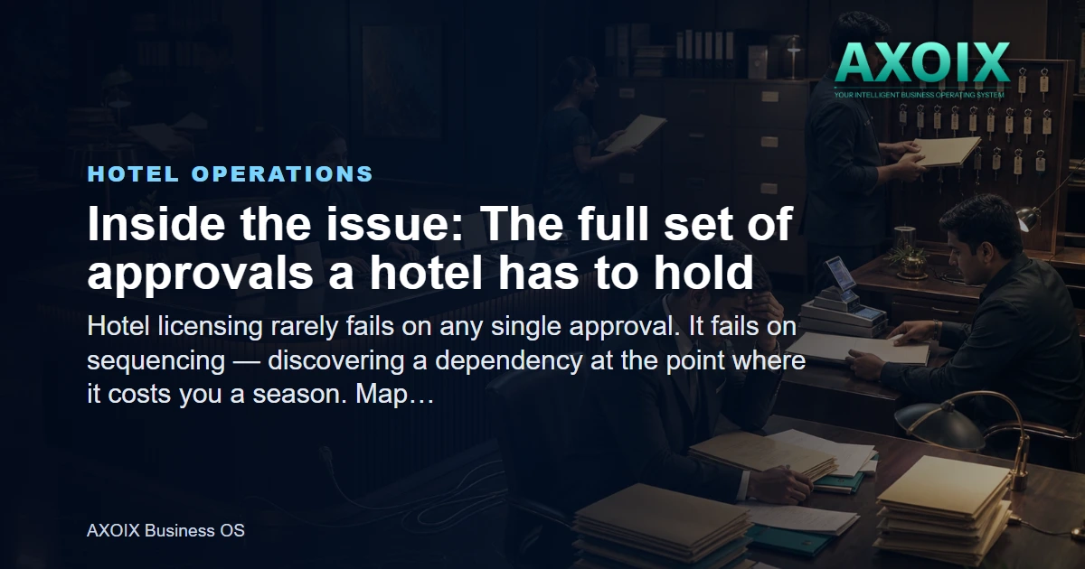 The full set of approvals a hotel has to hold