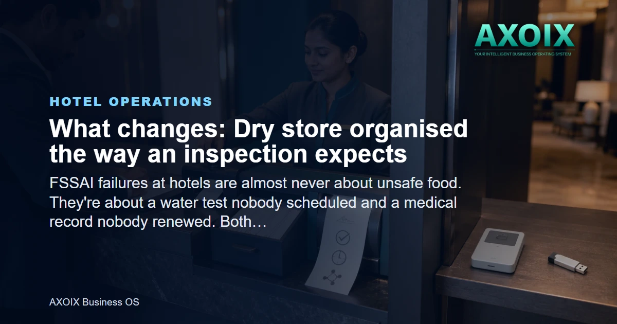 Dry store organised the way an inspection expects