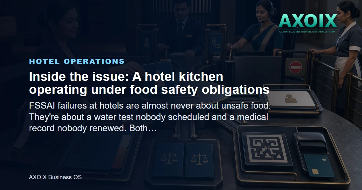 A hotel kitchen operating under food safety obligations