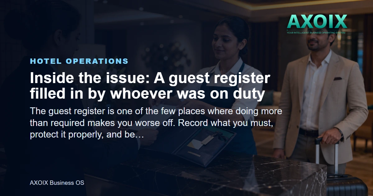 A guest register filled in by whoever was on duty