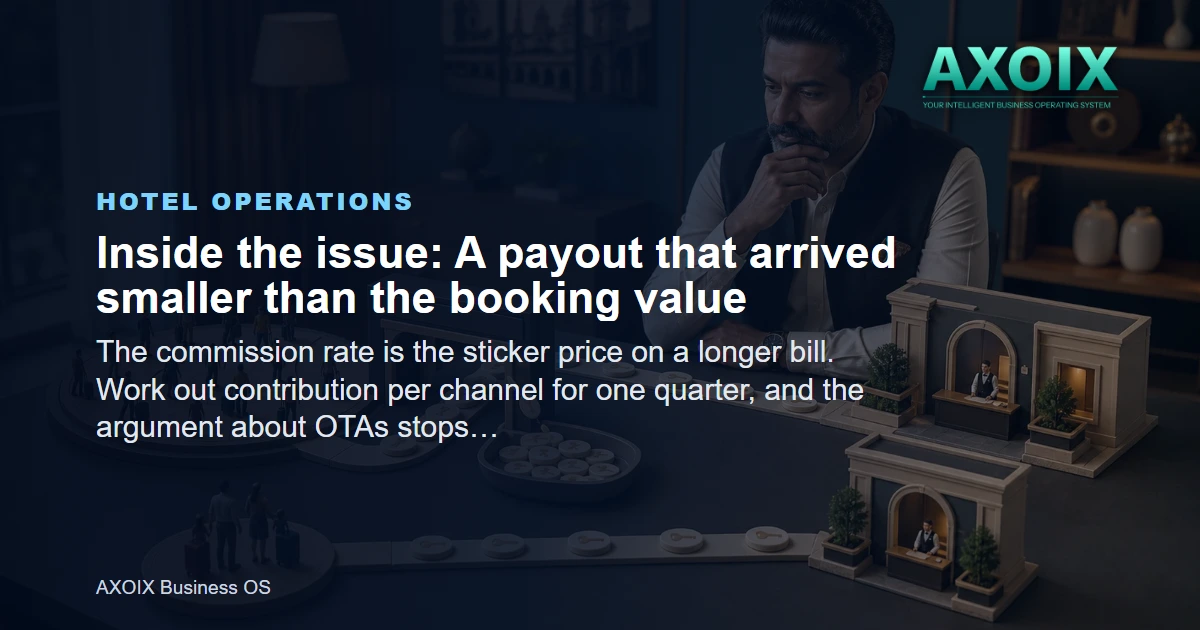 A payout that arrived smaller than the booking value