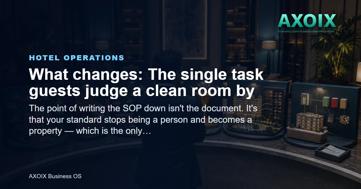 The single task guests judge a clean room by