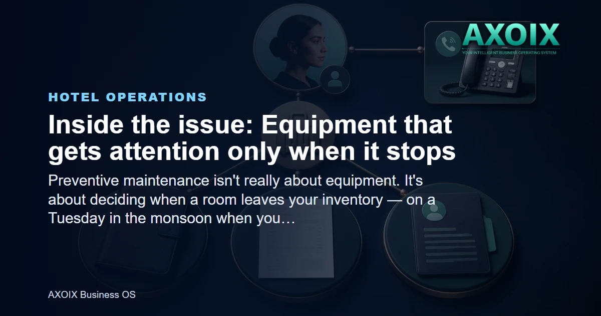 Equipment that gets attention only when it stops