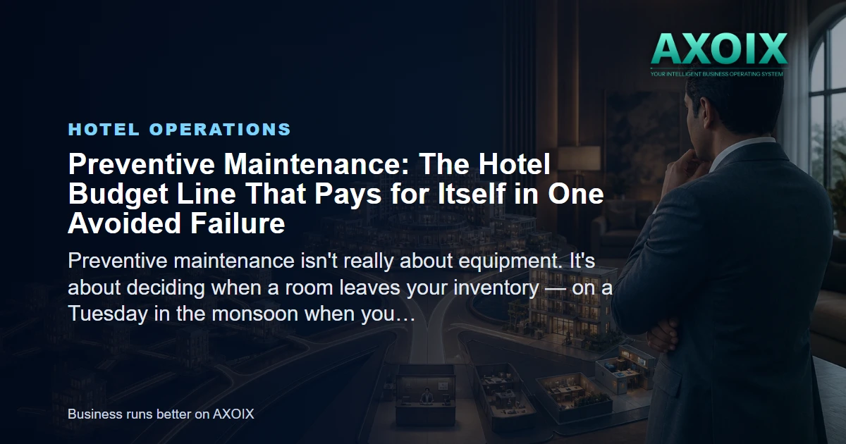 A hotel maintenance schedule preventing rooms going out of order