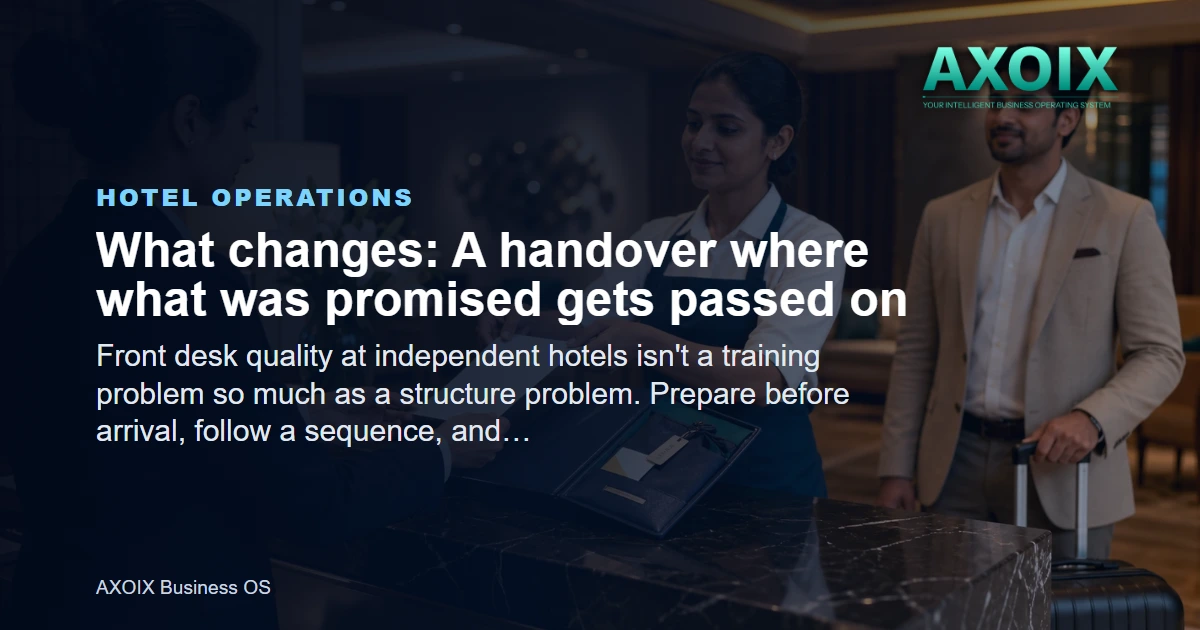A handover where what was promised gets passed on