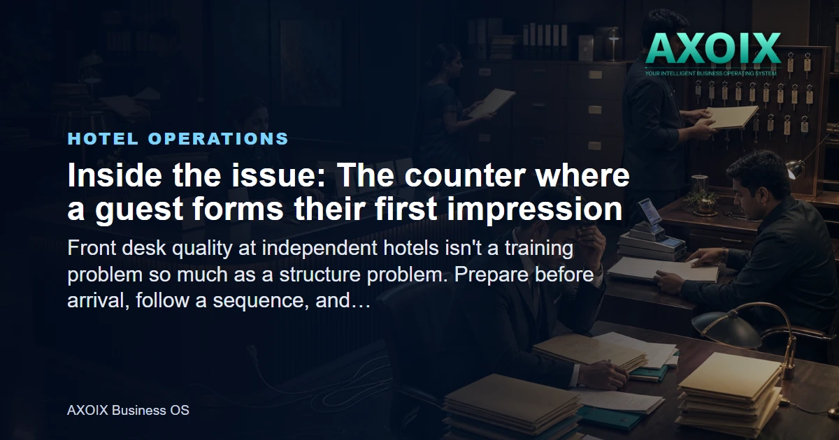 The counter where a guest forms their first impression