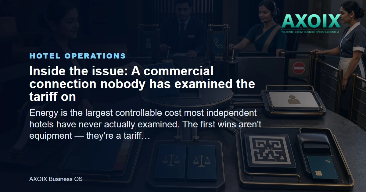 A commercial connection nobody has examined the tariff on