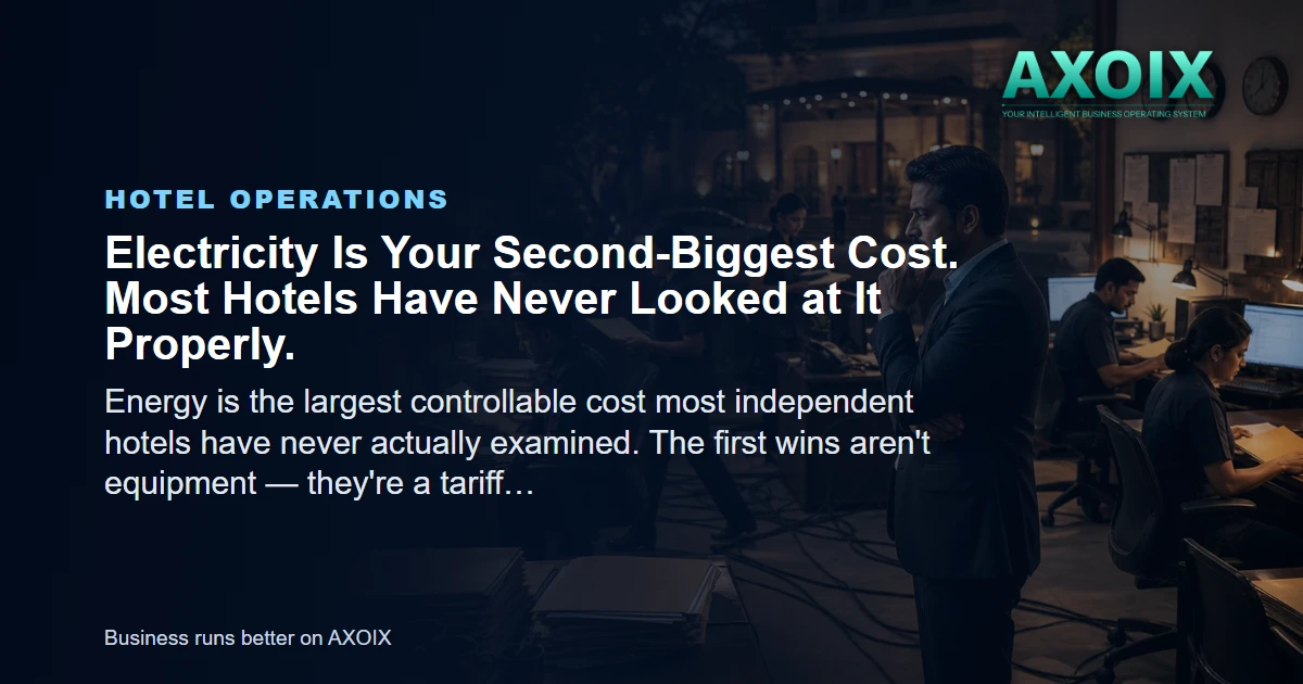 Featured image for Electricity Is Your Second-Biggest Cost. Most Hotels Have Never Looked at It Properly.