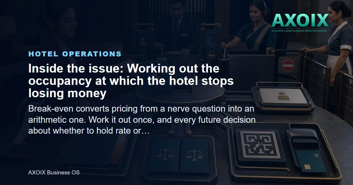 The occupancy point at which a hotel covers its fixed costs