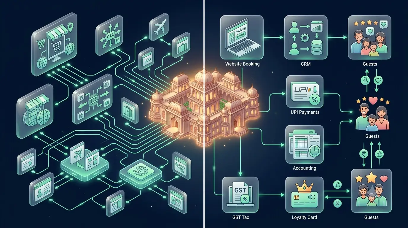 Complete hotel management ecosystem connecting every hotel operation into one platform.