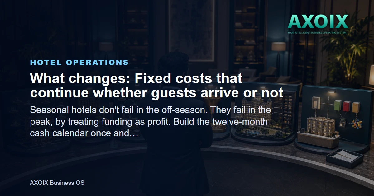 Fixed costs that continue whether guests arrive or not