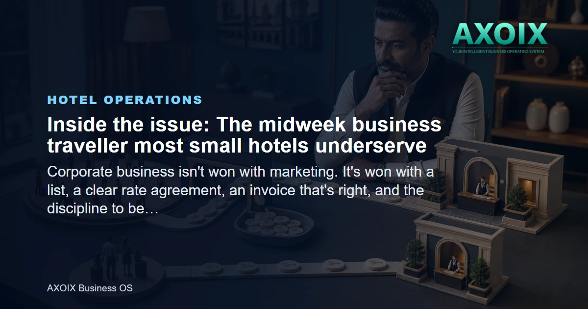 The midweek business traveller most small hotels underserve