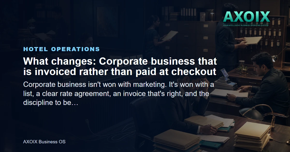 Corporate business that is invoiced rather than paid at checkout