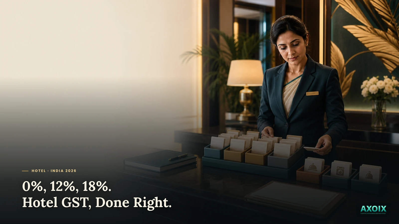 Indian hotel room GST slabs of 0%, 12% and 18% by tariff