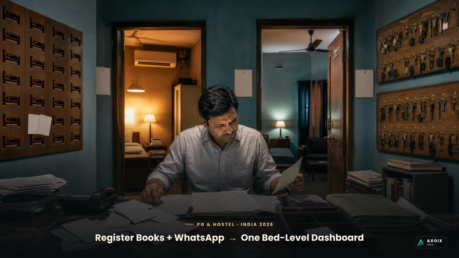 Bed-level PG allocation across rooms and floors on one dashboard