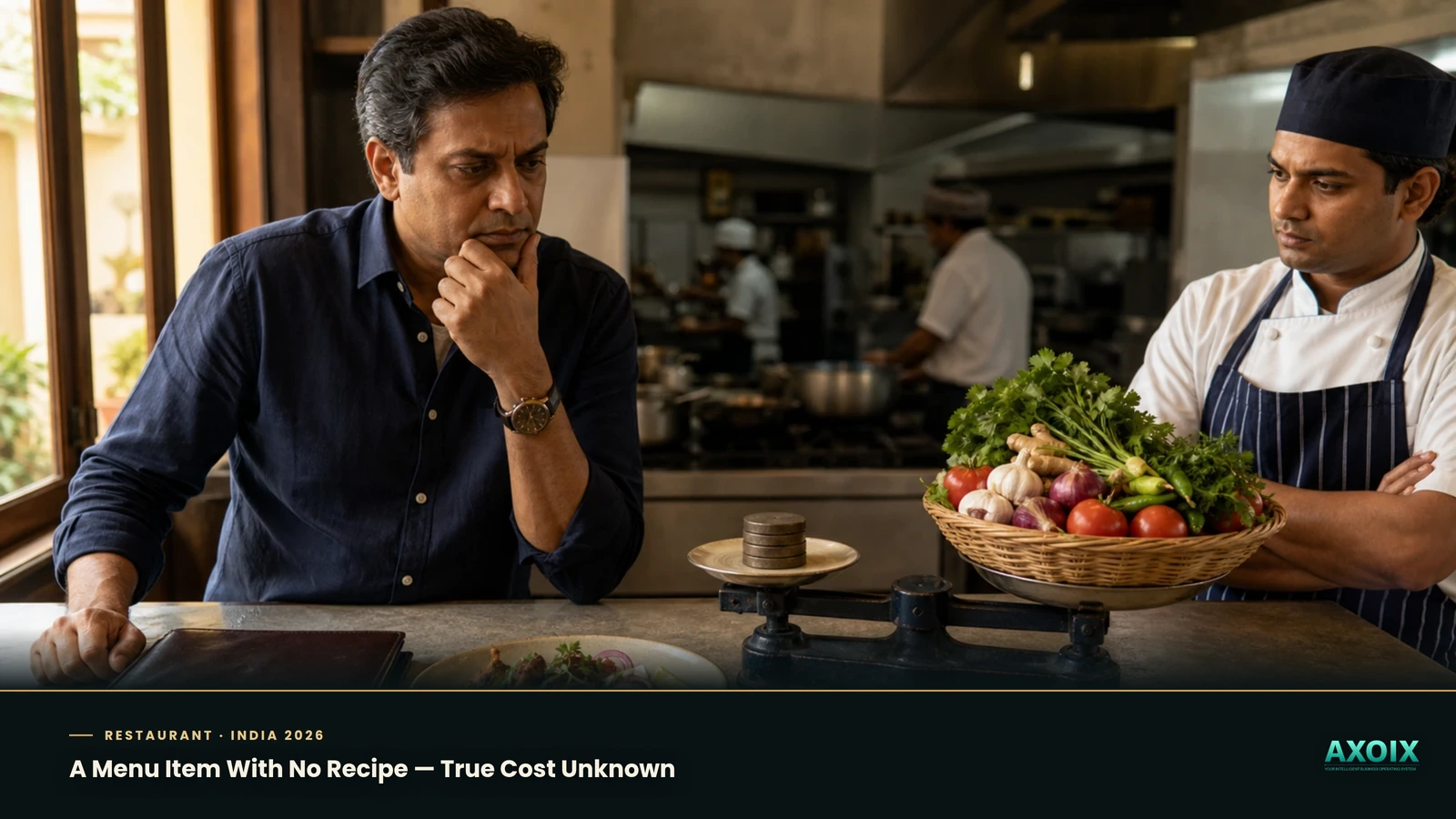 A menu item with no attached recipe, its true cost unknown