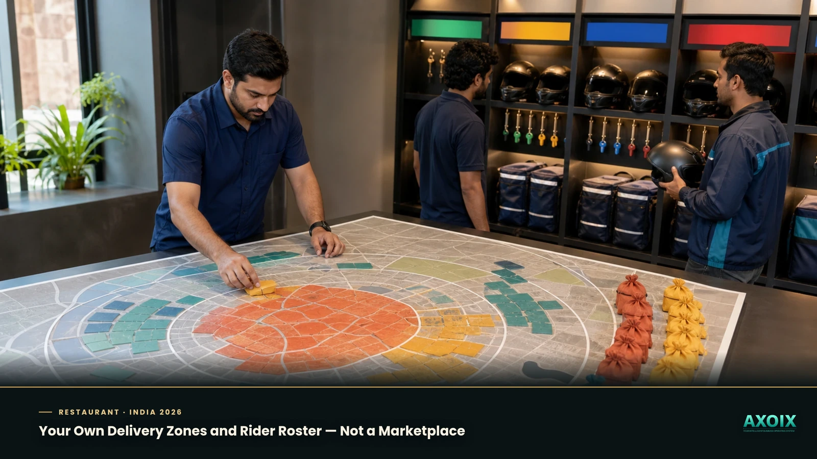 A restaurant's own delivery zone and rider roster, separate from any marketplace app
