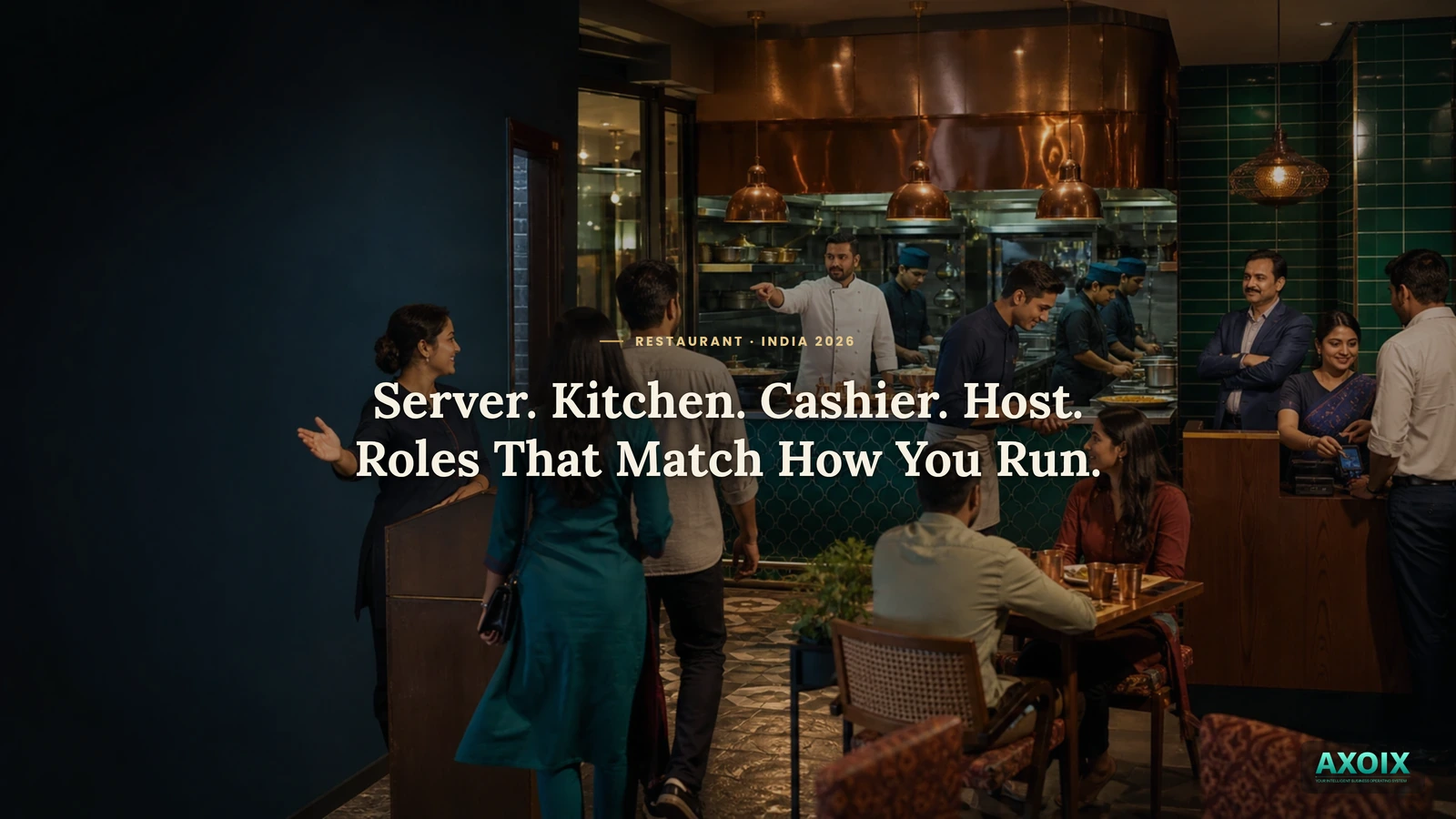 Four distinct restaurant staff roles, each suited to a different part of the job