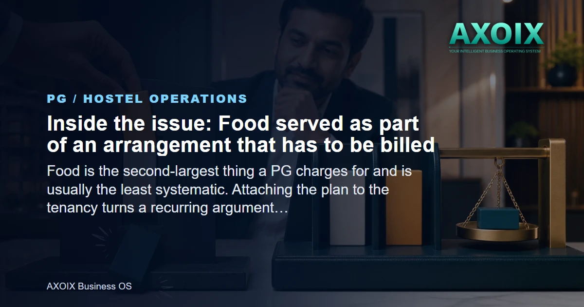 Food served as part of an arrangement that has to be billed