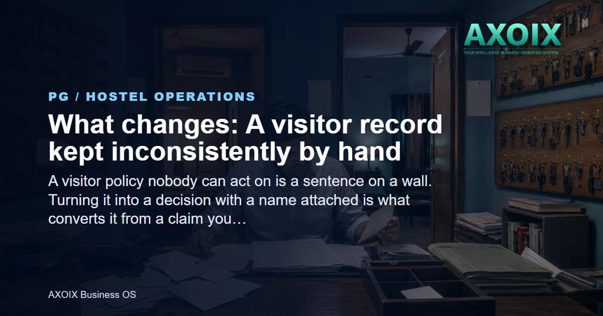 A visitor record kept inconsistently by hand