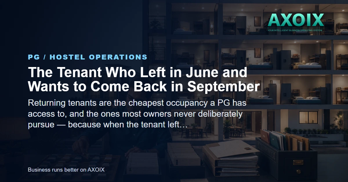 A former resident returning to a PG with their history intact