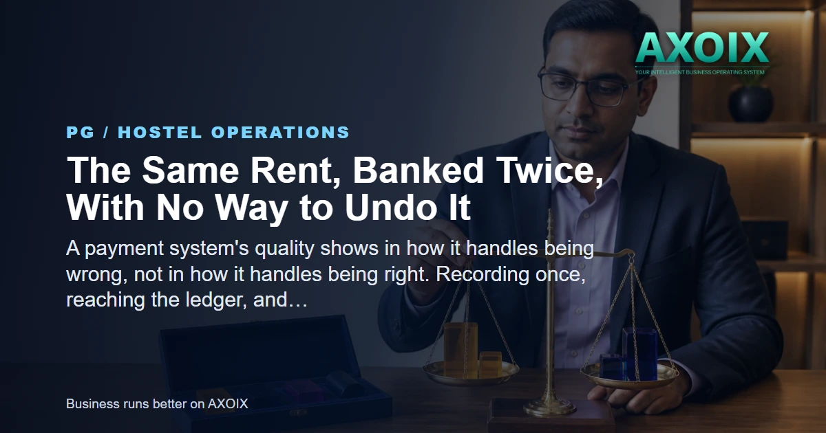 A rent payment recorded once, correctly, with a way to reverse it