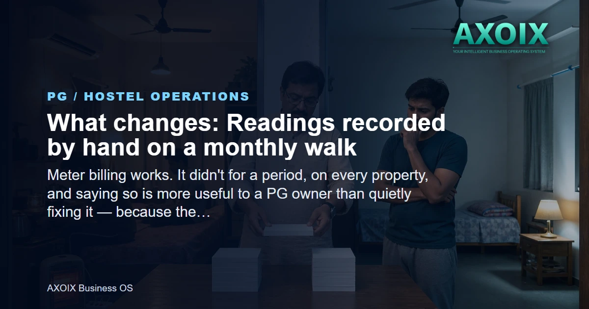 Readings recorded by hand on a monthly walk
