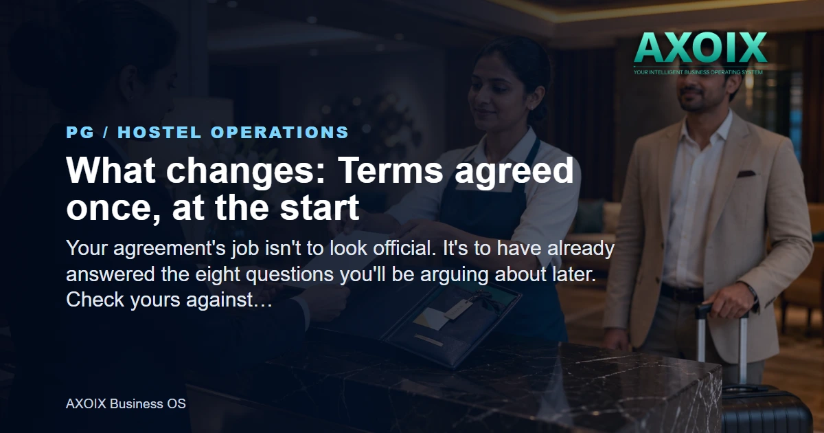 Terms agreed once, at the start