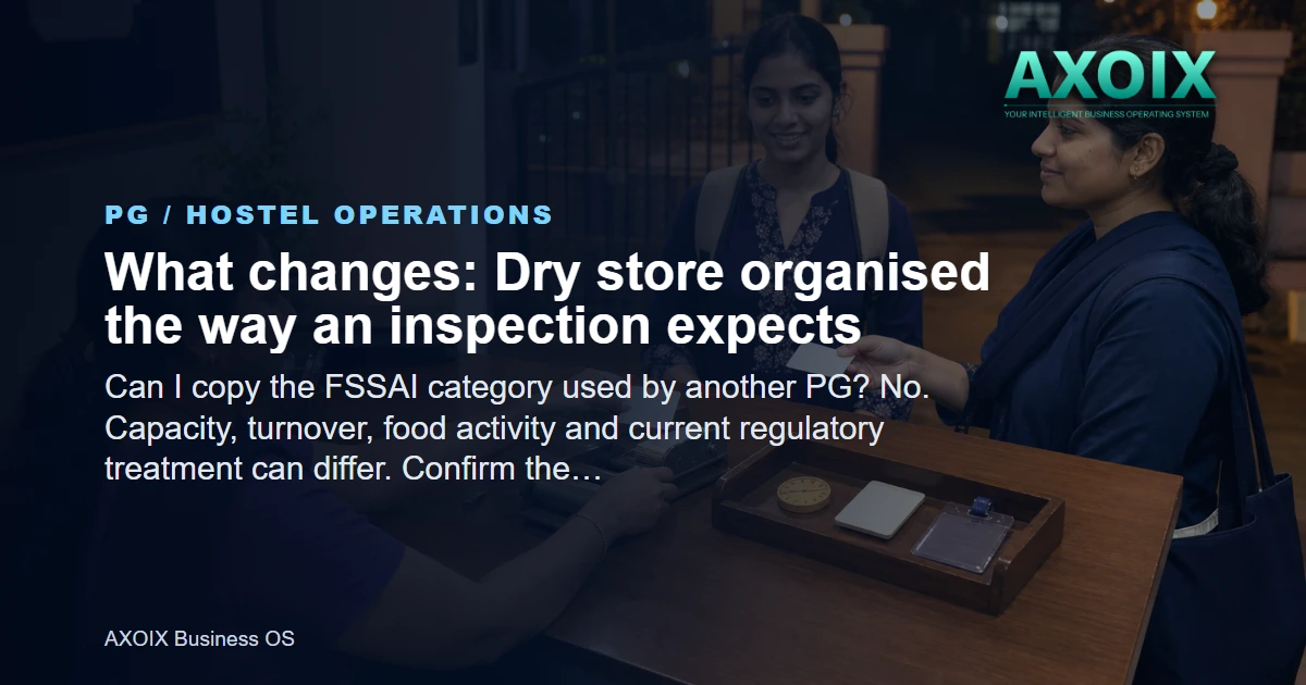 Dry store organised the way an inspection expects