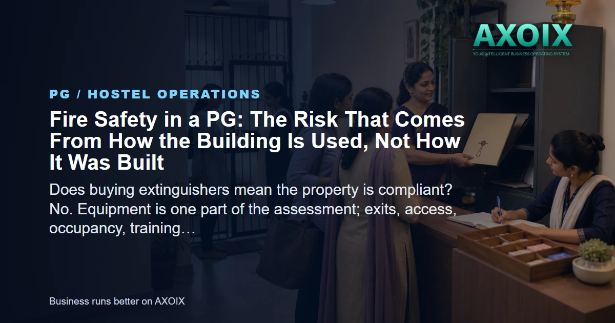 A PG building's escape routes kept clear and usable