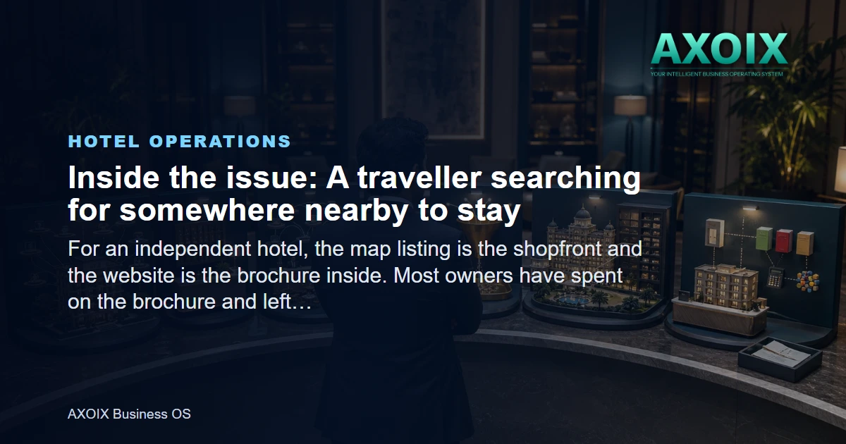 A traveller searching for somewhere nearby to stay