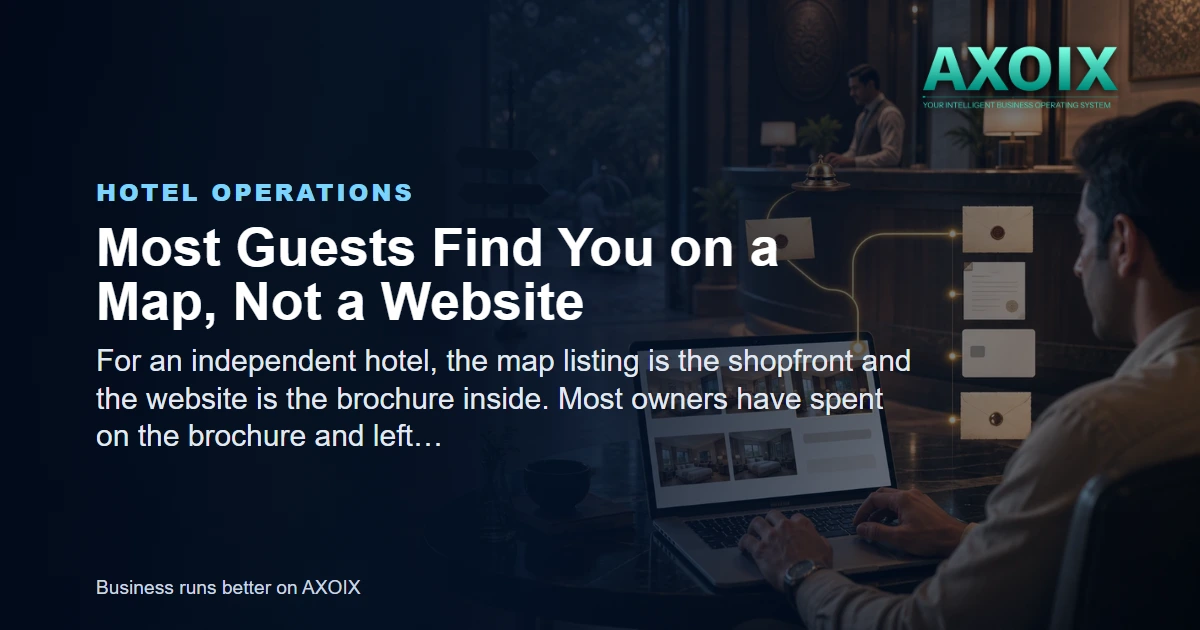 A hotel found through a map listing rather than a website