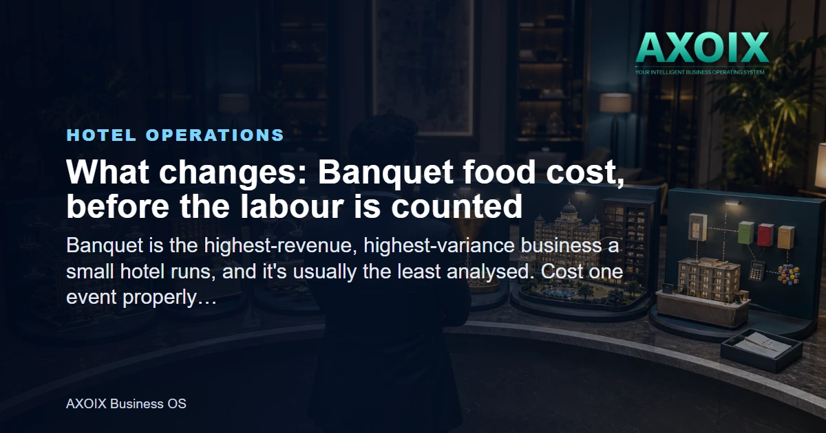Banquet food cost, before the labour is counted