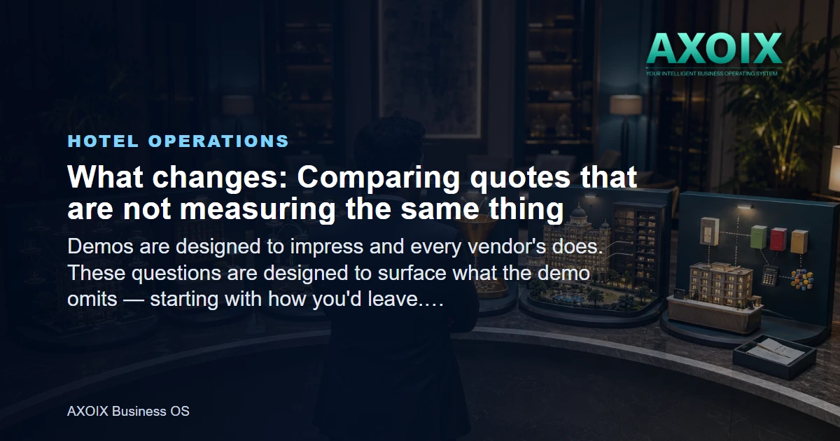 Comparing quotes that are not measuring the same thing