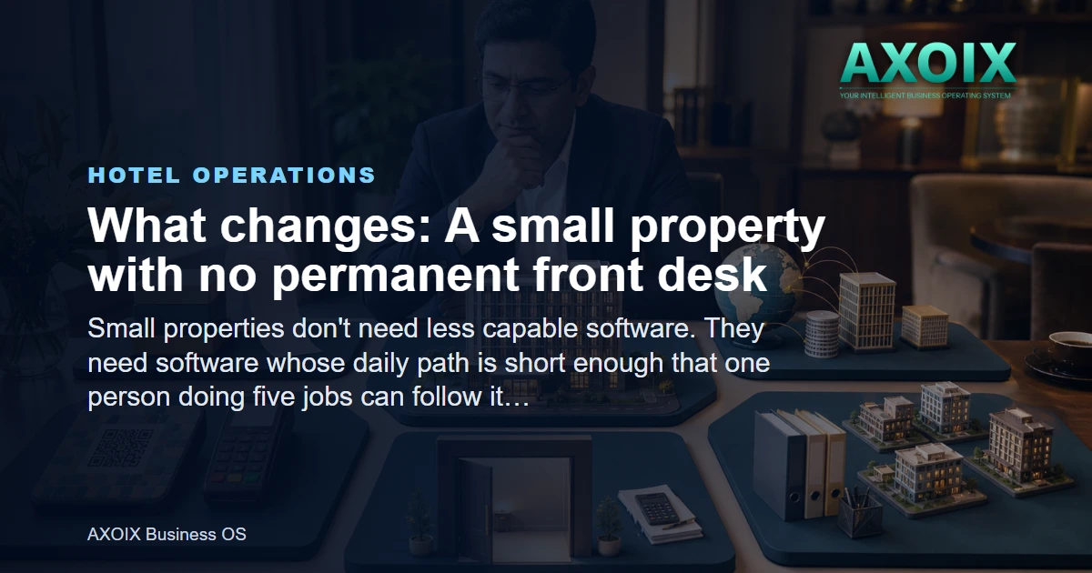 A small property with no permanent front desk