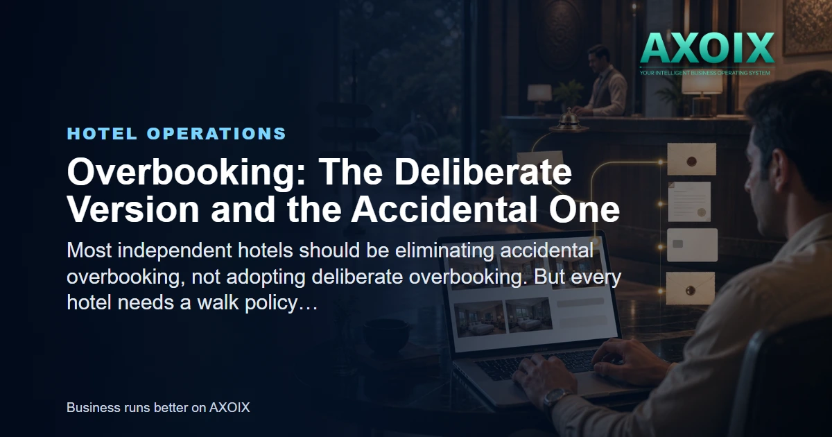 A hotel managing more bookings than rooms deliberately rather than accidentally