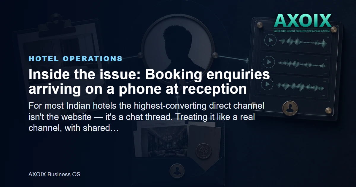 Booking enquiries arriving on a phone at reception