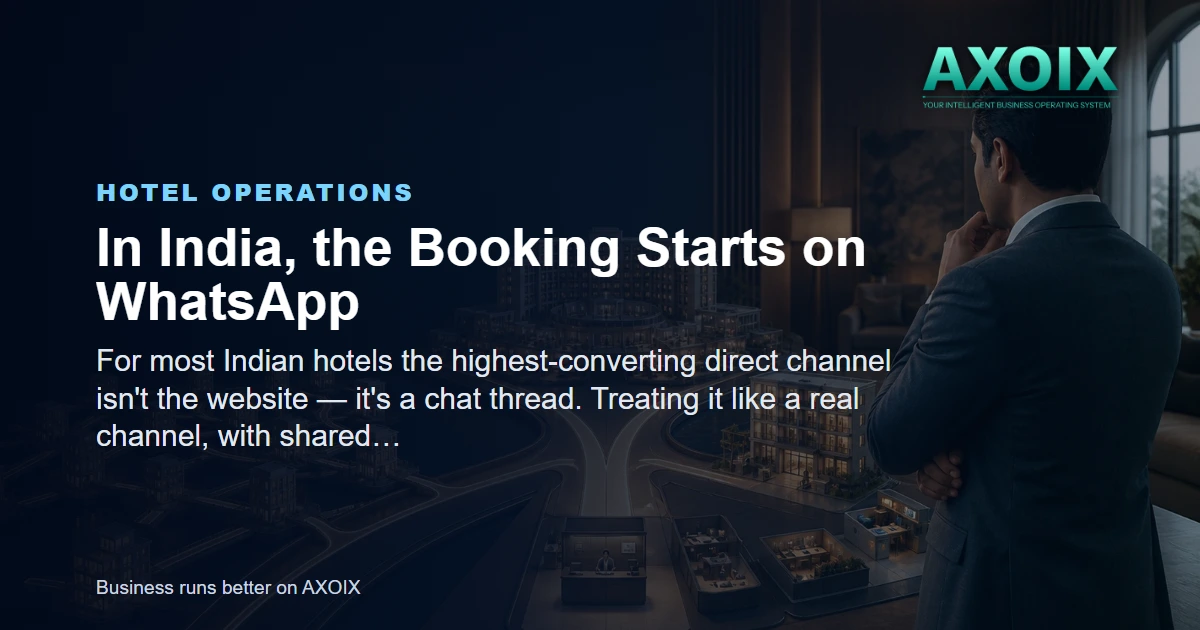 Hotel enquiries arriving and converting through WhatsApp