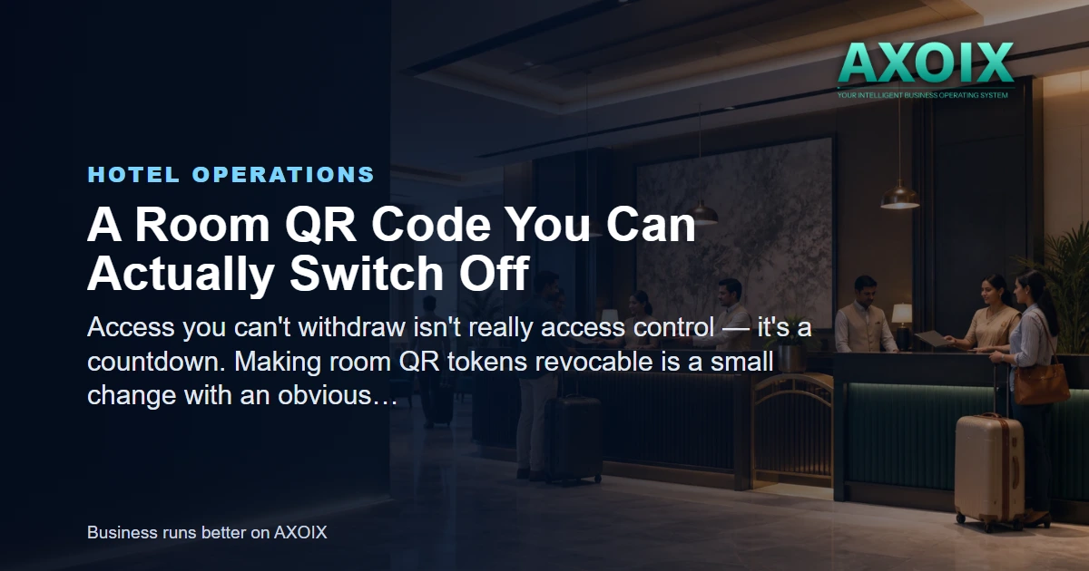 A hotel room QR code that can be revoked after a stay
