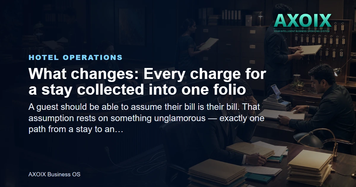Every charge for a stay collected into one folio